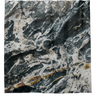 Rideaux De Douche Formation de roches blanches et noires