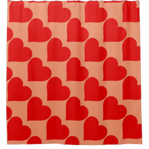 Rideaux De Douche Forme de cœur rouge amour classique minimalisme