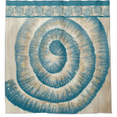 Rideaux De Douche Forme de spirale de coquille Nautilus Turquoise (Devant)