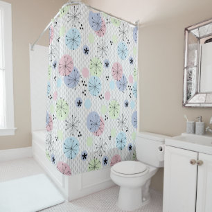 Rideaux De Douche formes Abstraites modernes cercles lumière pois av