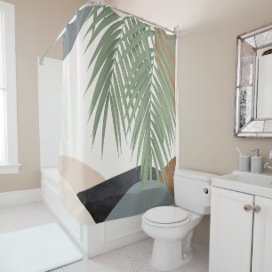 Rideaux De Douche Formes Abstraites Palm Finesse Feuille #1 #tropica