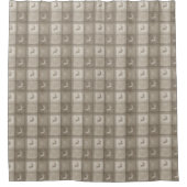 Rideaux De Douche Formes de cerfs beige motif carreaux style Noël (Devant)