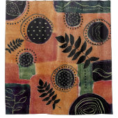 Rideaux De Douche Formes et Feuilles de cercles géométriques Abstrai (Devant)