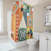 Rideaux De Douche Formes géométriques, arrière - plan simple plat. (En situation)