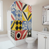 Rideaux De Douche Formes géométriques rétro : azulejos. (En situation)