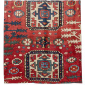 Rideaux De Douche Formes géométriques rouges et perses vives (Devant)