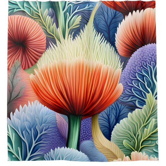 Rideaux De Douche Formes maritimes Abstraites (Devant)