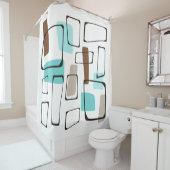 Rideaux De Douche Formes modernes du milieu du siècle (En situation)