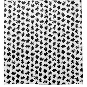 Rideaux De Douche Formes morphiques 120322 - Noir sur blanc