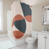 Rideaux De Douche Formes organiques Tons chauds Moderne (En situation)