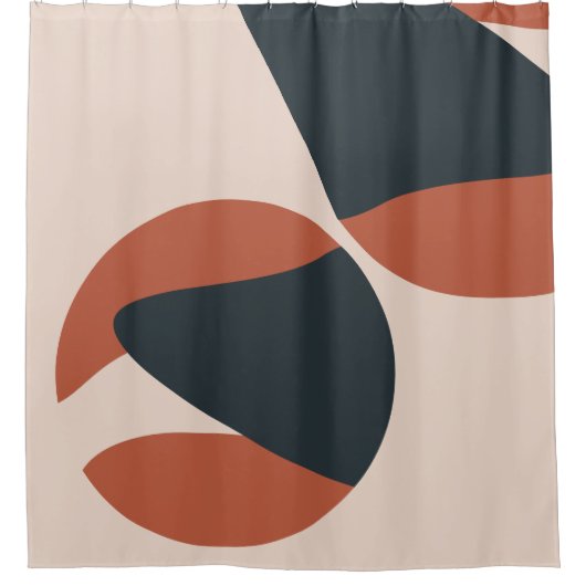 Rideaux De Douche Formes organiques Tons chauds Moderne (Devant)
