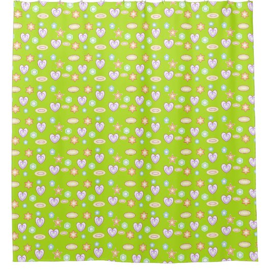 Rideaux De Douche Formes vert olive (Devant)