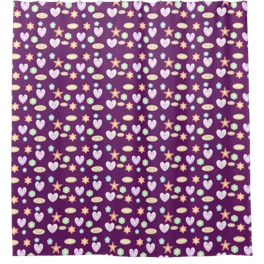 Rideaux De Douche Formes violettes (Devant)
