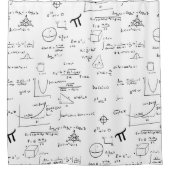 Rideaux De Douche Formules mathématiques en noir blanc Équations man (Devant)