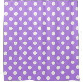Rideaux De Douche Fou points polka points blancs et violets (Devant)