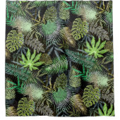 Rideaux De Douche Fougères tropicales vertes sur l'arrière - plan (Devant)