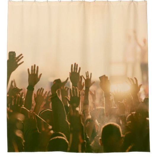 Rideaux De Douche Foule au concert - retro style photoconcert, foule (Devant)