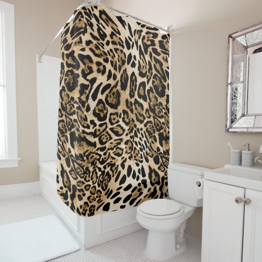Rideaux De Douche Fourrure de léopard d'Afrique : Texture d'animal s (En situation)