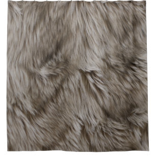 Rideaux De Douche Fourrure Faux Imprimée Beige Tan Mink Cheveux d'a