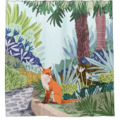 Rideaux De Douche Fox dans le jardin | Animaux Faune Botanique (Devant)