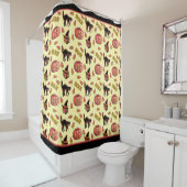 Rideaux De Douche Fraidy Cat Retro Halloween (En situation)