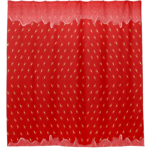 Rideaux De Douche Fraise Texturée Arrière - plan confiture de fruits (Devant)