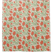 Rideaux De Douche Fraises rouges et feuilles verts motif (Devant)
