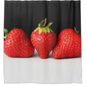 Rideaux De Douche Fraises sur noir sur blanc sccnm (Devant)