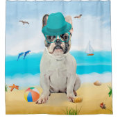 Rideaux De Douche French Bulldog sur la plage (Devant)