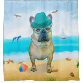Rideaux De Douche French Bulldog sur la plage (Devant)