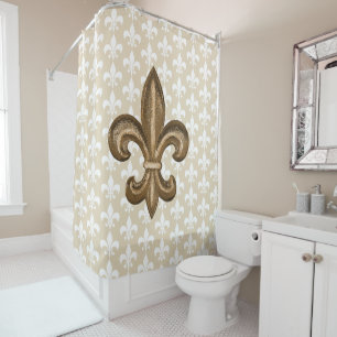 Rideaux De Douche French Fleur de Lis d'or