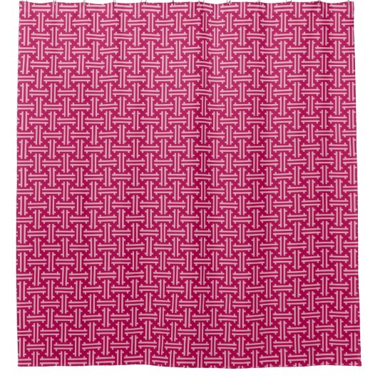 Rideaux De Douche Fret chinois Art déco, rose fuchsia (Devant)