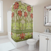Rideaux De Douche Frieze Bordure Art Nouveau Floral (En situation)