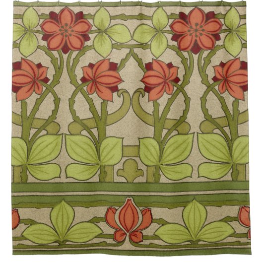 Rideaux De Douche Frieze Bordure Art Nouveau Floral (Devant)