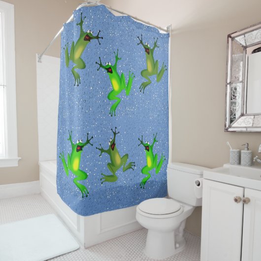 Rideaux De Douche Froggy Abstrait Animal Fun (En situation)