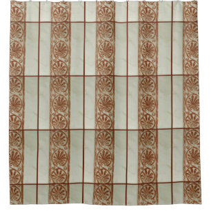 Rideaux De Douche Frontière Brown méditerranéenne ornementale