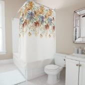 Rideaux De Douche Frontière fleur sauvage d'automne (En situation)
