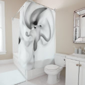 Rideaux De Douche Frozen : gris Abstrait, blanc et noir (En situation)
