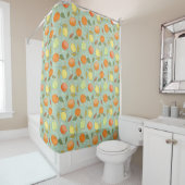 Rideaux De Douche Fruit motif aux citrons, oranges (En situation)