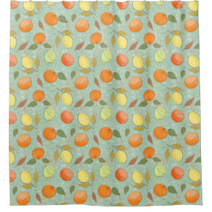 Rideaux De Douche Fruit motif aux citrons, oranges