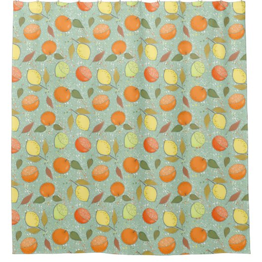 Rideaux De Douche Fruit motif aux citrons, oranges (Devant)