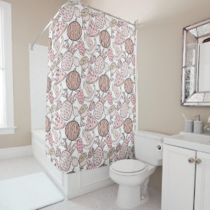 Rideaux De Douche Fruit motif transparent motif de surface de frui