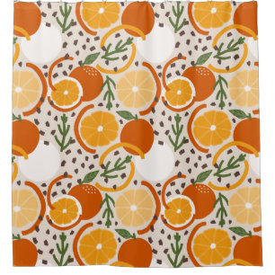 Rideaux De Douche Fruits Citriques Frais Pressés Confettis Cuisine R