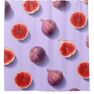 Rideaux De Douche Fruits colorés motif de figues fraîches sur les pa