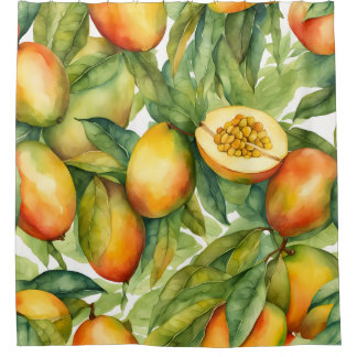 Rideaux De Douche Fruits et feuilles de mangue
