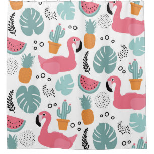Rideaux De Douche Fruits tropicaux : motif répétitif.