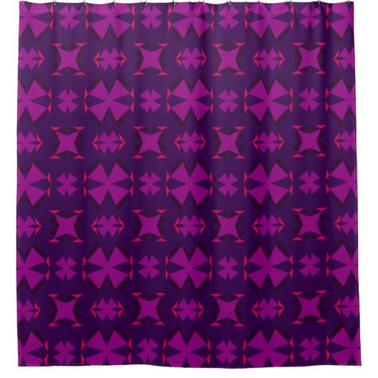 Rideaux De Douche Fuchsia Geotech: A Vibrant Abstract Geometric Text (Devant)