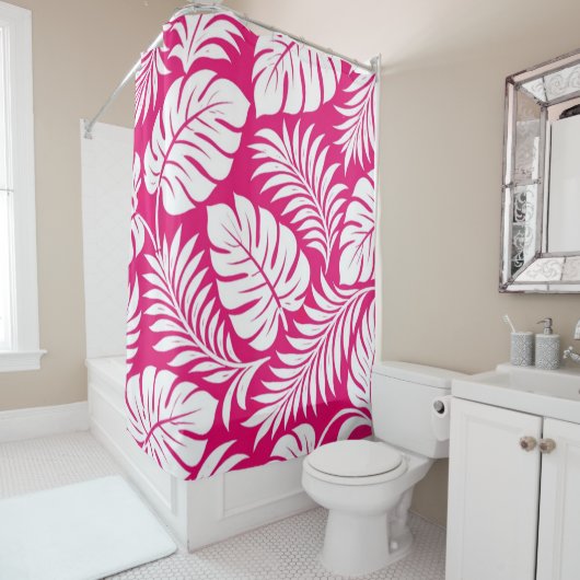 Rideaux De Douche Fuchsia Palm (En situation)