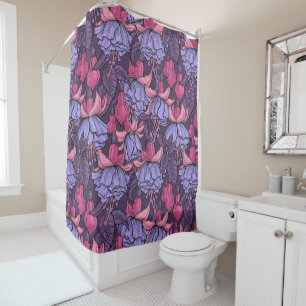 Rideaux De Douche Fuchsia rose et violet