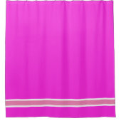 Rideaux De Douche Fucshia électrique néon avec bande rose (Devant)